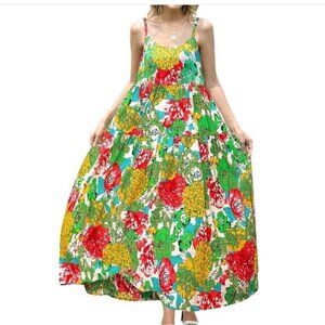 YESNO Maxi‎ Floral Garden Swing Dress Size Med EUC